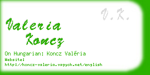 valeria koncz business card