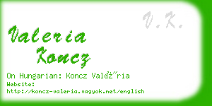 valeria koncz business card